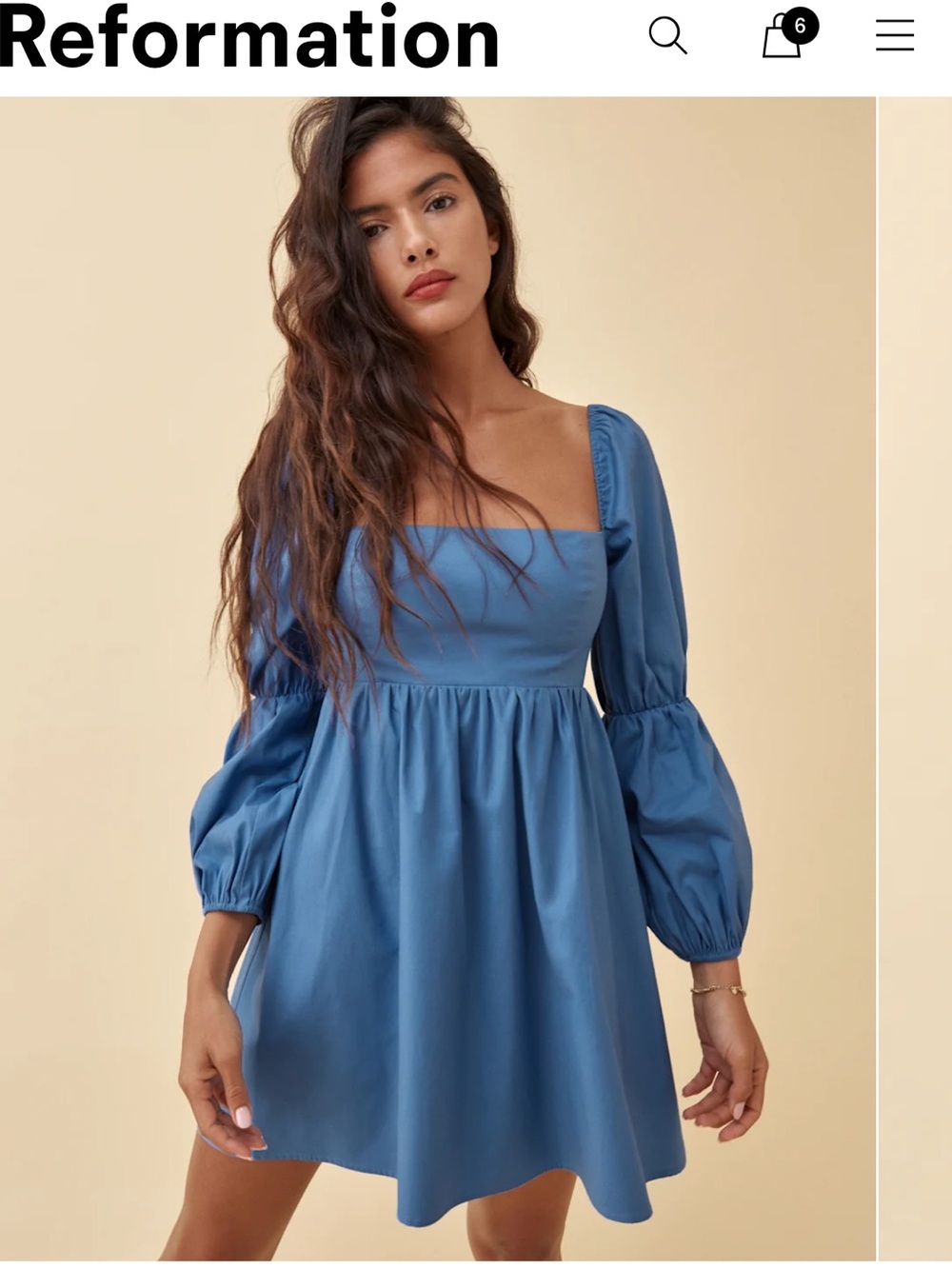 Reformation Michaela Dress in Blue